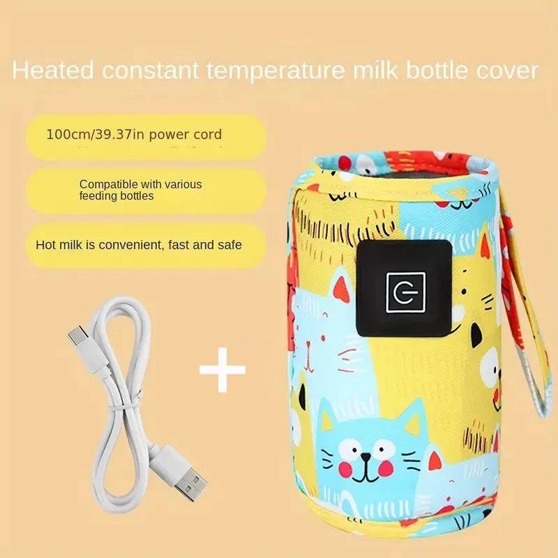 USB Portable Bottle Warmer for Milk & Water - with Travel Insulated Bag