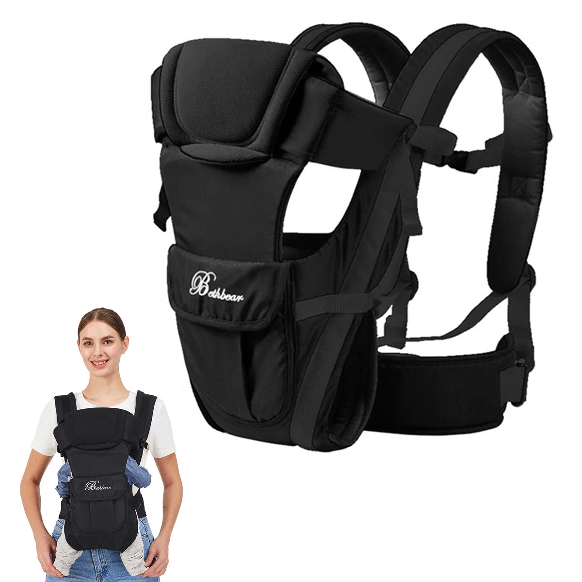 Canguru Ergonômico 4 em 1 — Conforto e Praticidade para Bebê e Família