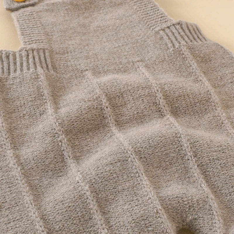Baby Unisex Knit Romper & Hat Set – Sleeveless, 0-18M