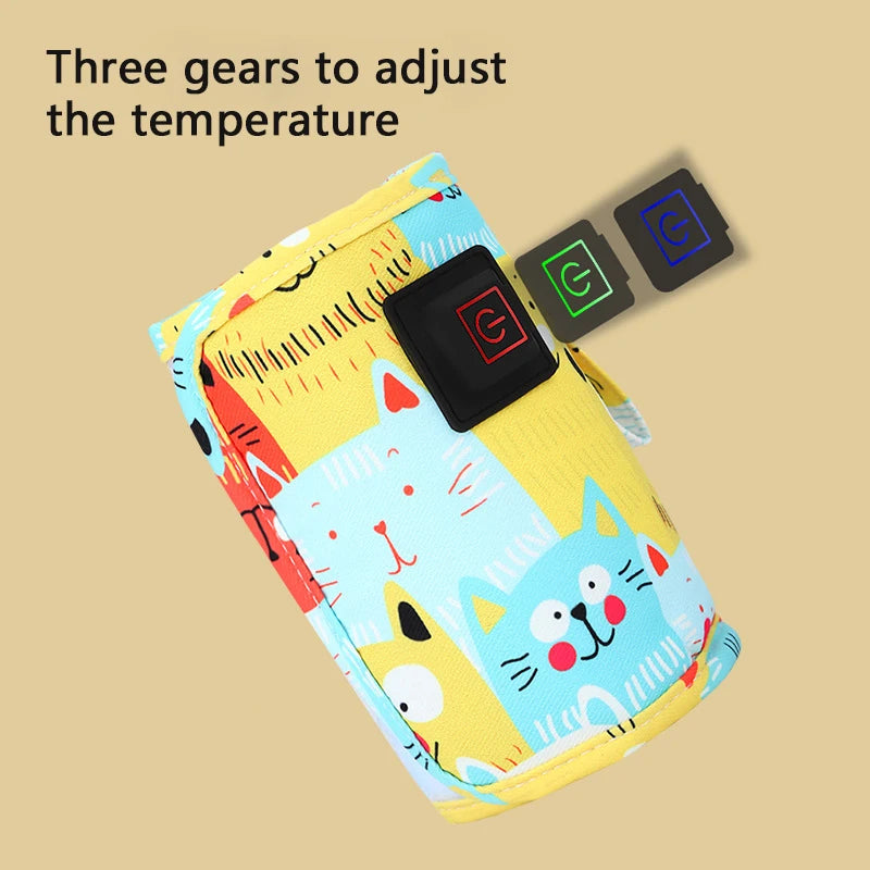 USB Portable Bottle Warmer for Milk & Water - with Travel Insulated Bag