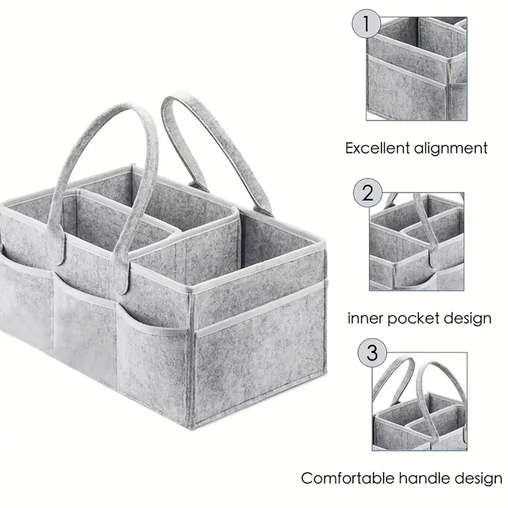 Organizador de Fraldas Portátil | Caddy Bag para Bebê