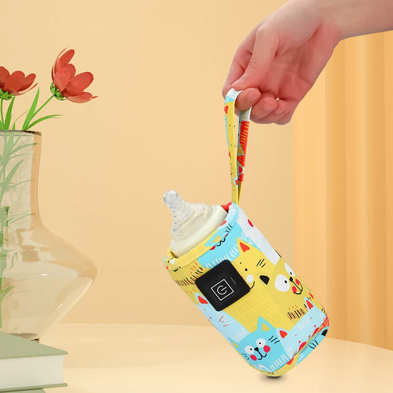 USB Portable Bottle Warmer for Milk & Water - with Travel Insulated Bag